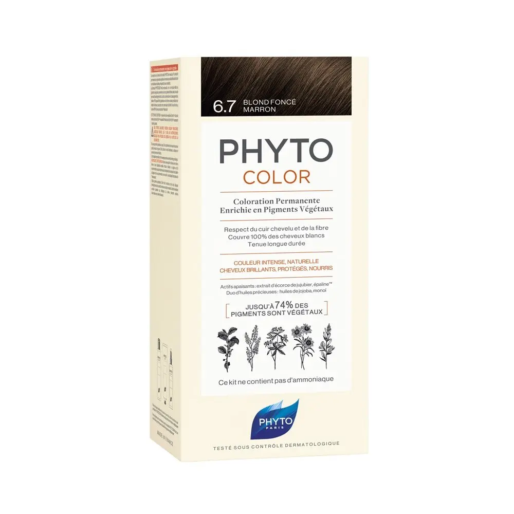 Phyto Permanent Hair Color Treatment (New) - 6.7- Dark Chestnut Brown Shipping with Fedex | Красота и здоровье
