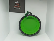 Taza plegable de viaje para alimentación de agua, contenedor portátil de comida para cachorros, para perros y gatos, bandeja de alimentación, 350ML