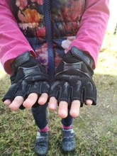 Guantes deportivos con soporte de muñeca para niños, para entrenamiento, bicicleta, medio dedo