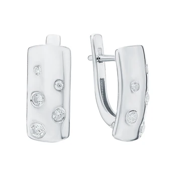 

Silver earrings with cubic zirconia sunlight sample 925