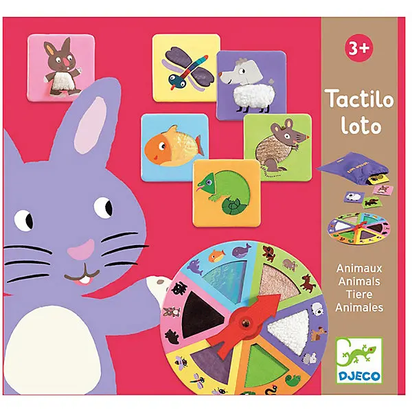 Игра "Тактильное лото Животные", DJECO