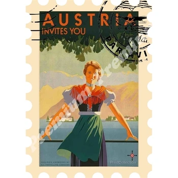

Austria souvenir magnet vintage tourist poster