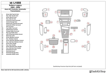 

Interior trim for Subaru Legacy 2005-2006. Set L1555.