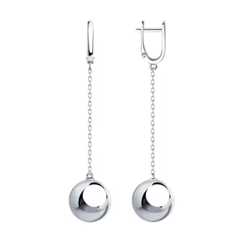 

Sokolov silver drop earrings, fashion jewelry, 925, women's male, long earrings