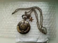 Pocket-Watch Cccp-Clock-Accessory Union Ussr Communism Soviet Chain Necklace Pendant