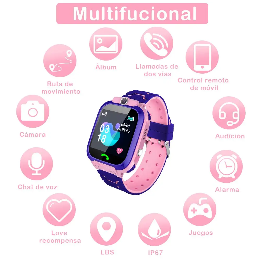 SmartWatch Uhr Junge Mädchen mit SOS funktion GPS Tracking £ Camara Anruf IOS Android Wasserdichte IP67 Geschenk
