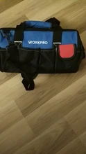 WORKPRO-Bolsa de herramientas de alta resistencia para hombe, organizador de utensilios de 14/15/16 pulgadas de gran capacidad, multibolsa, bandolera