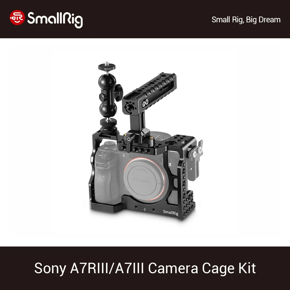

SmallRig a7m3 a7iii Camera Cage Kit for Sony A7RIII/A7III Cage With Nato Handle + Double Ballheads Extension Arm Kit - 2103