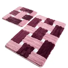 Коврики для ванной нескользящие Противоскользящие коврики Нескользящие Противоскользящие коврики Piazza Mora 2'Li набор 60X100 см-50X60 см