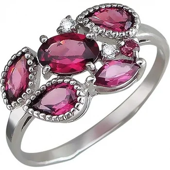 

Jewelry Tradition ring with rhodolite and cubic zirconia Silver