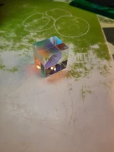 Cubo de vidrio con prisma claro, ornamentos para foto, Prisma dicroico de cristal de siete colores RGB, regalo de novia, cubo óptico rectangular