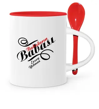 

Father's Day Custom Babaların Father Red Spoon Mug Cup-1