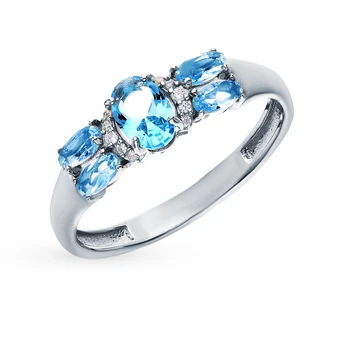 

Silver ring with crystals and cubic zirconia sunlight sample 925
