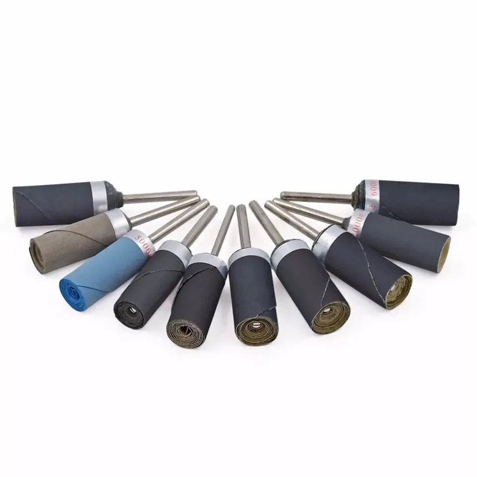 

1 Pcs Tapered Cone Head Sandpaper Stick Steel Shank Sanding Paper For Grinding Polishing Tools Abrasive Grit Polishing Burs