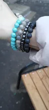 Pulsera de Metal elástica para hombre y mujer, brazalete redondo de piedra natural negra para la pérdida de peso, terapia magnética, hematita, moda