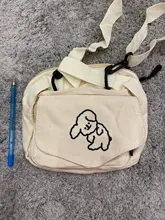 Bandolera de lona con estampado de dibujos animados para mujer, bolso de hombro tipo sobre