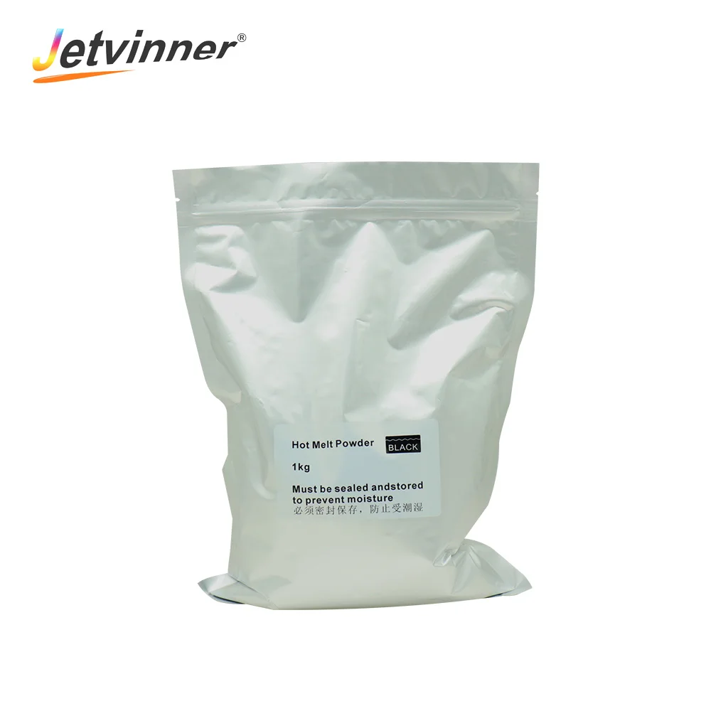 

Jetvinner Black DTG Powder 1kg Hot Melt Powder For Direct Transfer Film Printing DTF Ink Printing PET Film Printing And Transfer