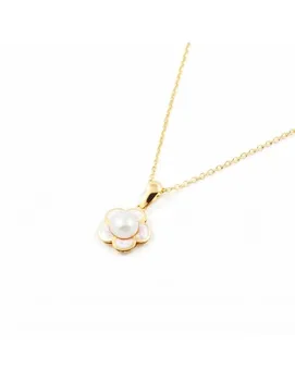 

Pendant Daisy Glazed with Pearl (9kts)