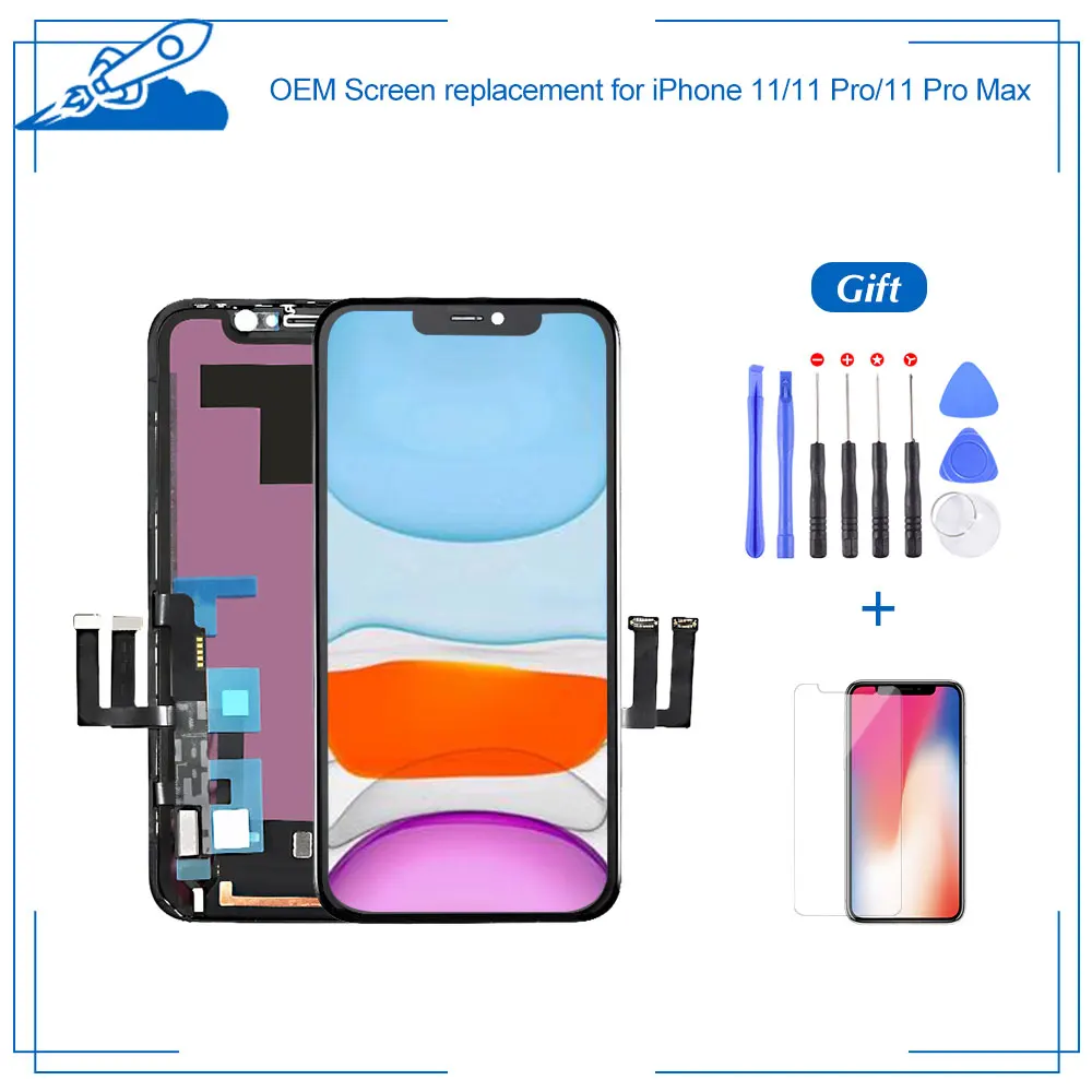OEM для iPhone 11 11Pro Max с 3D Force сенсорный дигитайзер ЖК-экран OLED дисплей сборка Замена True Tone поддерживается