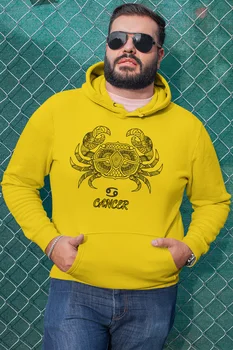 

Angemiel Wear Crab Zodiac Yellow Men 'S Hooded Sweatshirt