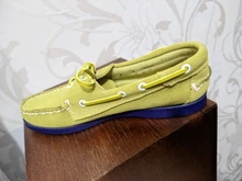 Zapatos de conducción de cuero de ante genuino para hombre y mujer, calzado de Barco clásico Docksides, mocasines planos de diseño de marca, 2019A015