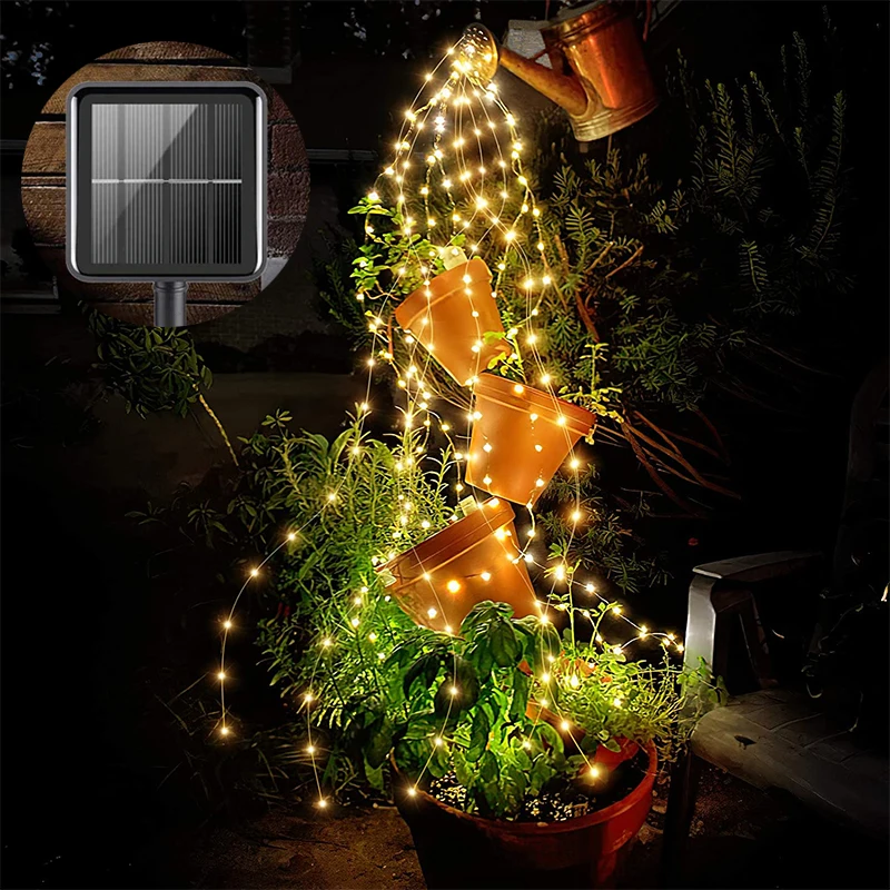 Solar Firefly Bunch Lights 200 LEDs Fairy Battery Waterproof Copper Wire Lights for Outdoor Garden Christmas Party Decorations