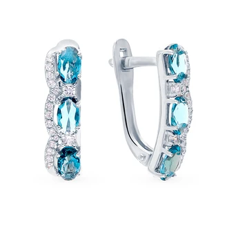 

Silver earrings with crystals and cubic zirconia sunlight sample 925