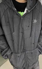 Sudadera con capucha para mujer, de dibujos animados, de oso, primavera y verano, con cremallera, moda coreana, 12345-Lillte