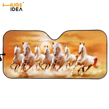 

Front Auto Windshield Sun Shade Running Horse Animal Print Foldable Car UV Reflector Automotive Window Sunshade Visor
