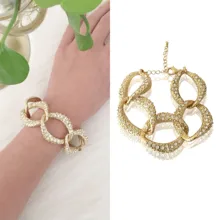 Модные Роскошные элегантные высококачественные Позолоченные Стразы браслет для женщин подарок для девочек