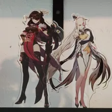 Genshin-figura de Anime de impacto Diluc Venti Klee Keqing Qiqi, soporte acrílico, modelo de placa, decoración de escritorio, señal de pie, llavero de ventilador, regalos