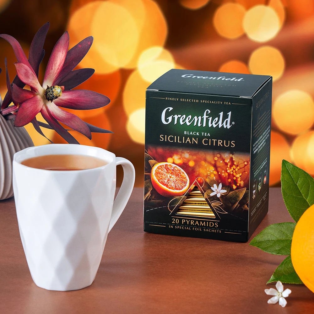 Чай черный Greenfield Sicilian Citrus в пирамидках, с ароматом ...