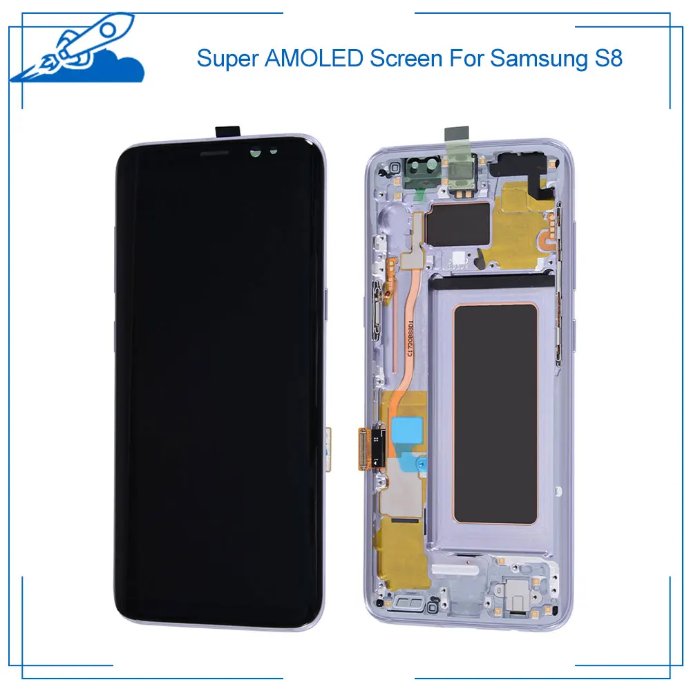 

For Samsung Galaxy S8 G950 G950A G950F Super AMOLED Display With Touch Screen Digitizer Assembly Replacement With Burn-Shadow