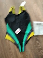 Competition Swimwear Bathing-Suits Patchwork Riseado Racerback Sports Women 