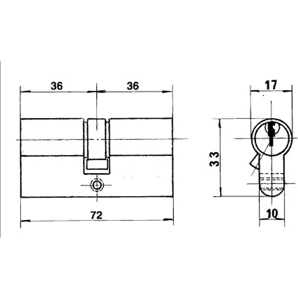 Cilindro Lynx Europrofile Nichelato 0103/60Mm.