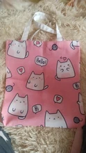 Canvas Handbag Tote Shoulder-Bags Foldable Animal Pink Casual Cute Women Large-Capacity