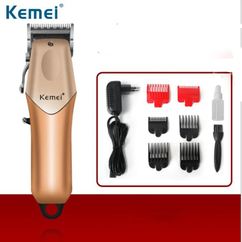 

Kemei Electric Hair Trimmer Professional Haircut Tools for Men Rechargeable Carbon Steel Cutter Head Barber Styling Clipper