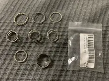 KISSWIFE-Juego de 8 anillos de color dorado para mujer, diseño redondo simple, hecho a mano, anillo geométrico, regalos de joyería para mujer