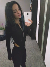 Women Jumpsuits Spring Long-Sleeve Skinny Zipper Sexy Solid Fashion Sheath CNYISHE