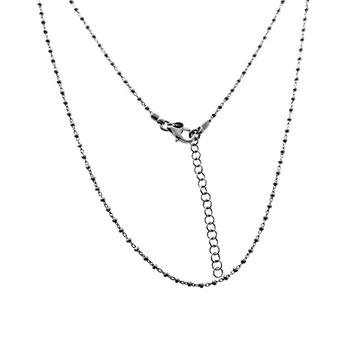 

Choker 925 Sterling silver m rhodium chain 45cm. Detail ball carved locking carabiner