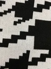 White Sweater Turtleneck Long Pullover Simplee Knitted Houndstooth Black Women Warm Fashion