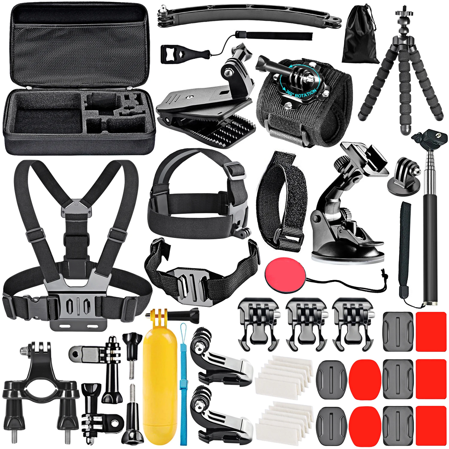 33 in 1 Large Case Monopod Tripod Straps Mounts Adapters Accessories Kit Sets for GoPro Hero 1 2 3 4 33 in 1 Large Case Monopod Tripod Straps Mounts Adapters Accessories Kit Sets for GoPro Hero 1 2 3 4
