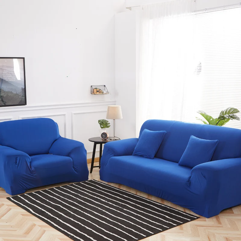 U-Royal blue Твердые диванные чехлы для гостиной эластичный чехол для кресла Стрейч L форма Чехол для секционного дивана один двойной три четыре сиденья - Цвет: U-Royal blue