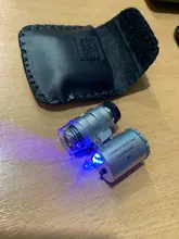 Mini LED UV de bolsillo para joyería, lupa de cristal microscopio para joyería, 60x