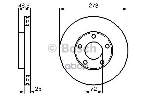 Диск Тормозной Mazda: 3 03-, 3 09-, 3 Седан 00-06, 3 Седан 09-, 5 05- Bosch арт. 0986479179