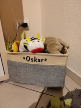 Caja de almacenamiento personalizada para mascotas, cestas de almacenamiento para perro, ropa, juguetes para perros, sin olor, impresión gratuita, nombre de Perro con pata bonita