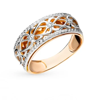 

Gold ring with diamonds sunlight sample 585 test
