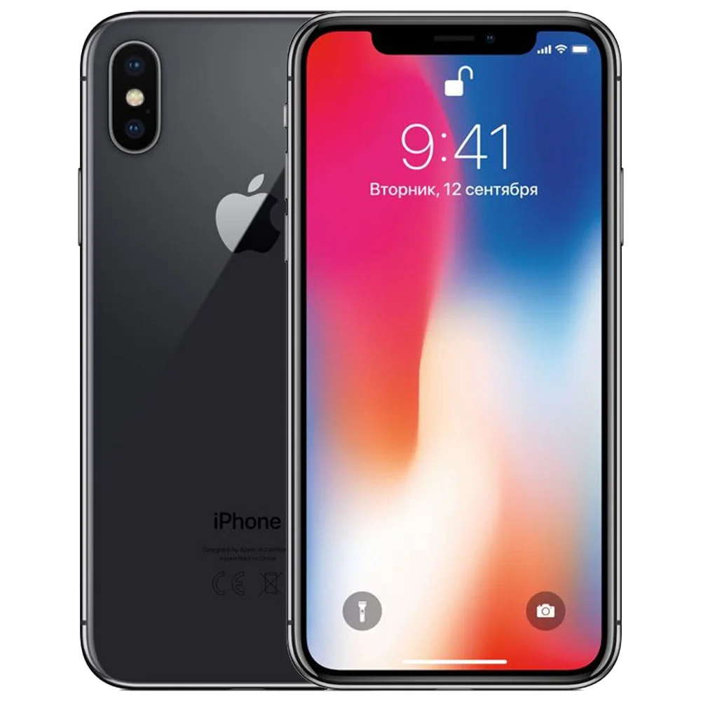 Смартфон Remade iPX A1901 серый восстановленный 5.8&quot OLED Apple A 11 Bionic 3 Гб 64 12 Мп iOS NFC 2700 mAh |