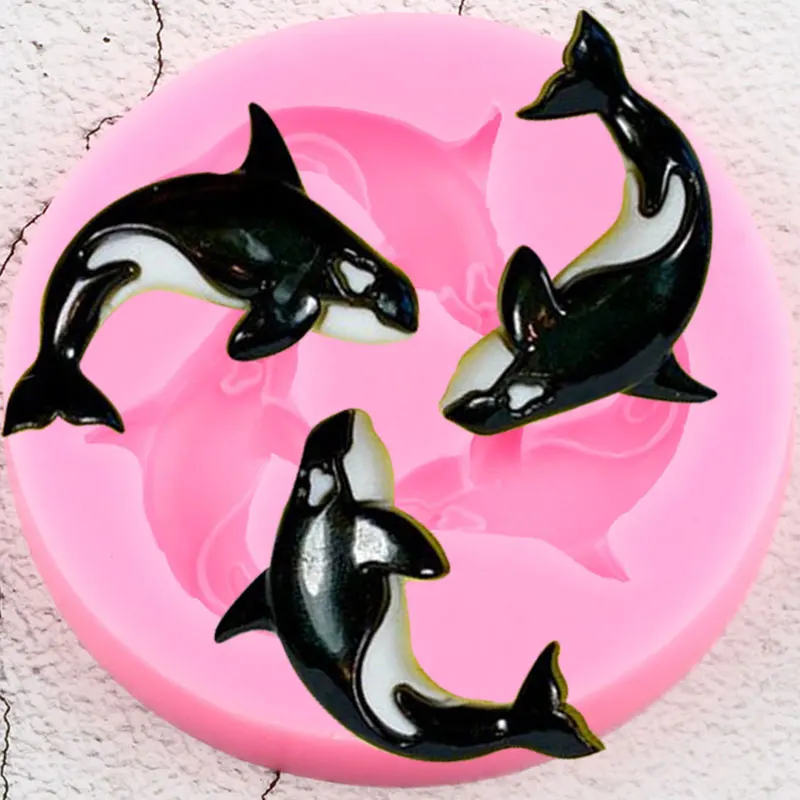 Cartoni Animati Killer Whale Stampi In Silicone Diy Animal Cupcake Topper Strumenti Per Decorare Torte Fondente Stampi Per Cioccolato In Resina Candy