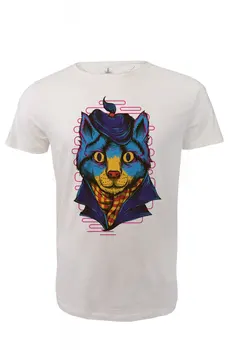 

Angemiel Wear Noble Karizmatik Cat Cotton White Men 'S T-Shirt
